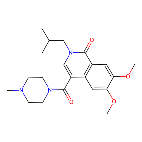 2-Isobutyl-6,7-dimethoxy-4-(4-methylpiperazine-1-carbonyl)isoquinolin-1(2H)-one structure