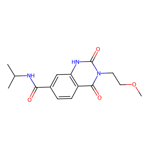 3-(2-methoxyethyl)-2,4-dioxo-N-(propan-2-yl)-1,2,3,4-tetrahydroquinazoline-7-carboxamide structure
