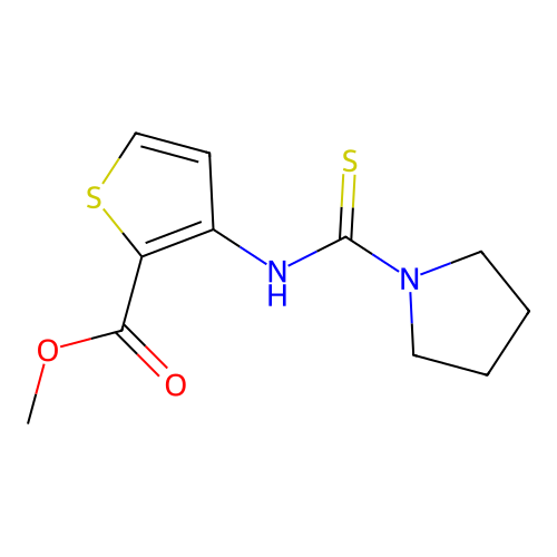 Methyl 3-(pyrrolidine-1-carbothioylamino)thiophene-2-carboxylate structure