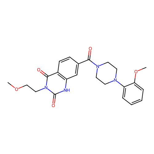 3-(2-methoxyethyl)-7-[4-(2-methoxyphenyl)piperazine-1-carbonyl]-1,2,3,4-tetrahydroquinazoline-2,4-dione structure