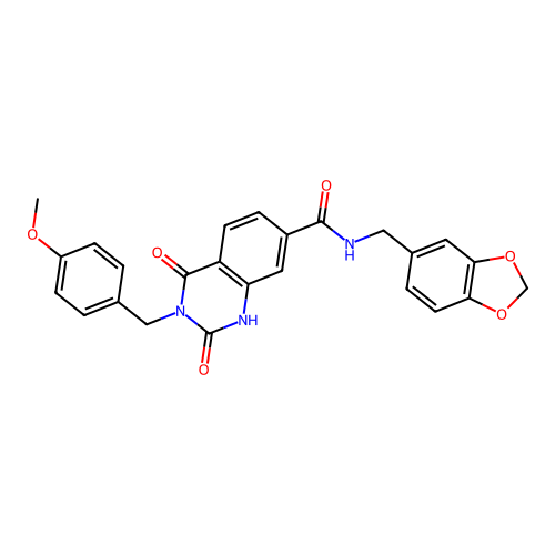 N-(1,3-benzodioxol-5-ylmethyl)-3-(4-methoxybenzyl)-2,4-dioxo-1,2,3,4-tetrahydroquinazoline-7-carboxamide structure
