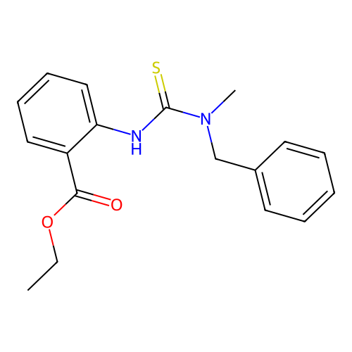 Ethyl 2-{[benzyl(methyl)carbamothioyl]amino}benzoate structure