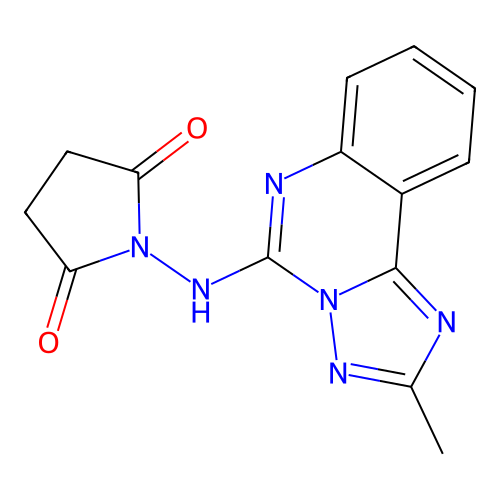 1-({2-Methyl-[1,2,4]triazolo[1,5-c]quinazolin-5-yl}amino)pyrrolidine-2,5-dione structure