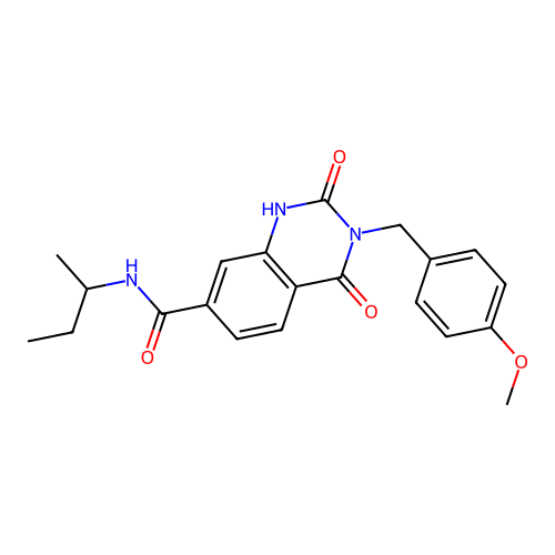 N-butan-2-yl-3-[(4-methoxyphenyl)methyl]-2,4-dioxo-1H-quinazoline-7-carboxamide structure