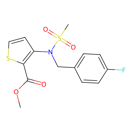 Methyl 3-[(4-fluorobenzyl)(methylsulfonyl)amino]thiophene-2-carboxylate structure