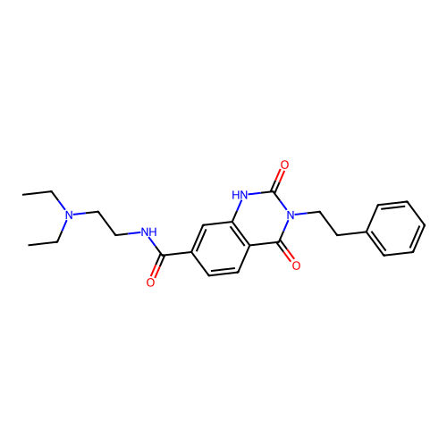 N-[2-(diethylamino)ethyl]-2,4-dioxo-3-(2-phenylethyl)-1,2,3,4-tetrahydroquinazoline-7-carboxamide structure