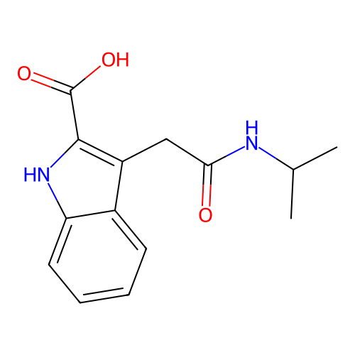 3-{[(propan-2-yl)carbamoyl]methyl}-1H-indole-2-carboxylic acid structure