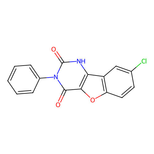 8-chloro-3-phenyl-1H-[1]benzofuro[3,2-d]pyrimidine-2,4-dione structure