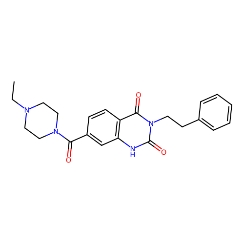 7-(4-ethylpiperazine-1-carbonyl)-3-phenethylquinazoline-2,4(1H,3H)-dione structure