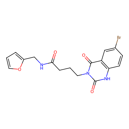 4-(6-bromo-2,4-dioxo-1H-quinazolin-3-yl)-N-(furan-2-ylmethyl)butanamide structure