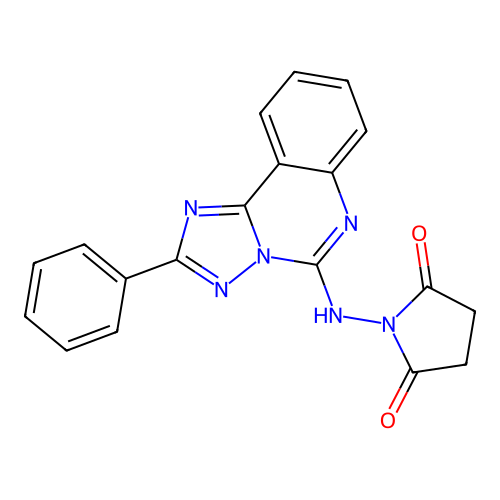 1-({2-Phenyl-[1,2,4]triazolo[1,5-c]quinazolin-5-yl}amino)pyrrolidine-2,5-dione structure