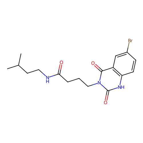 4-(6-bromo-2,4-dioxo-1H-quinazolin-3-yl)-N-(3-methylbutyl)butanamide structure