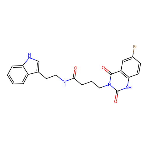 4-(6-bromo-2,4-dioxo-1H-quinazolin-3-yl)-N-[2-(1H-indol-3-yl)ethyl]butanamide structure