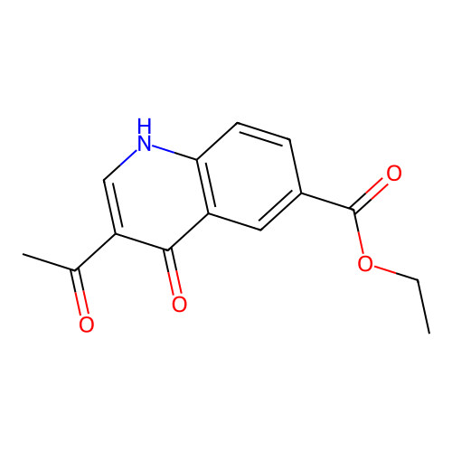 Ethyl 3-acetyl-4-oxo-1,4-dihydroquinoline-6-carboxylate structure