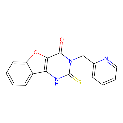 3-(pyridin-2-ylmethyl)-2-sulfanylidene-1H-[1]benzofuro[3,2-d]pyrimidin-4-one structure