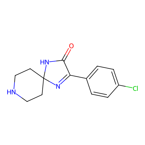 3-(4-Chlorophenyl)-1,4,8-triazaspiro[4.5]dec-3-en-2-one structure
