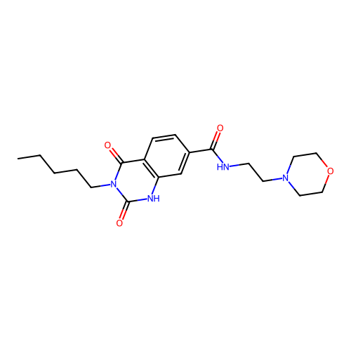 N-(2-morpholin-4-ylethyl)-2,4-dioxo-3-pentyl-1H-quinazoline-7-carboxamide structure