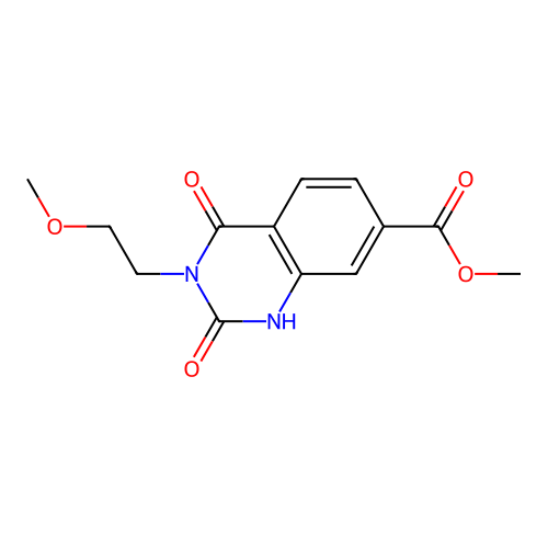 Methyl 3-(2-methoxyethyl)-2,4-dioxo-1,2,3,4-tetrahydroquinazoline-7-carboxylate structure