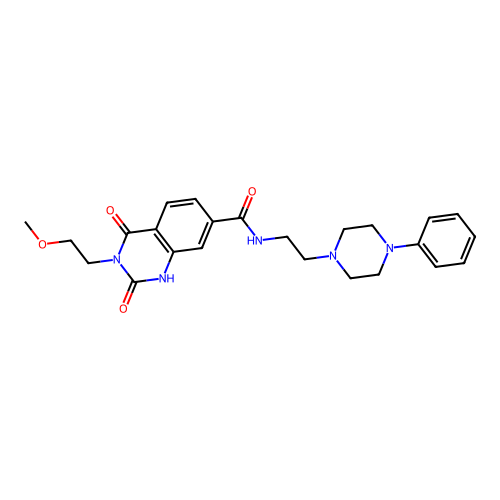 3-(2-methoxyethyl)-2,4-dioxo-N-[2-(4-phenylpiperazin-1-yl)ethyl]-1,2,3,4-tetrahydroquinazoline-7-carboxamide structure