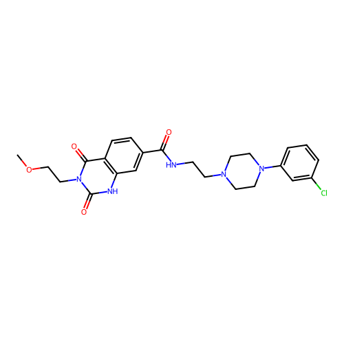 N-{2-[4-(3-chlorophenyl)piperazin-1-yl]ethyl}-3-(2-methoxyethyl)-2,4-dioxo-1,2,3,4-tetrahydroquinazoline-7-carboxamide structure