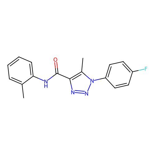 1-(4-fluorophenyl)-5-methyl-N-(2-methylphenyl)-1H-1,2,3-triazole-4-carboxamide structure