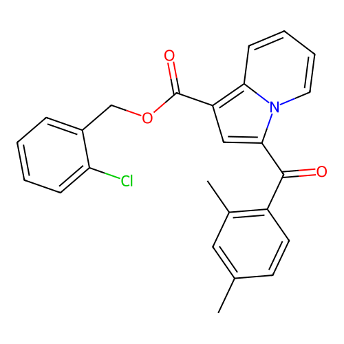 (2-Chlorophenyl)methyl 3-(2,4-dimethylbenzoyl)indolizine-1-carboxylate structure