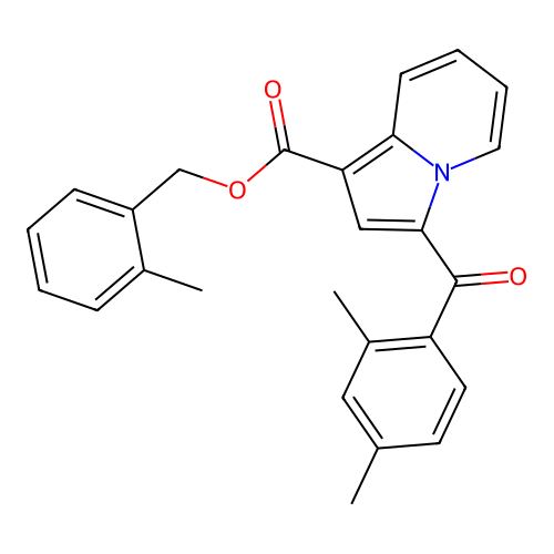 (2-Methylphenyl)methyl 3-(2,4-dimethylbenzoyl)indolizine-1-carboxylate structure