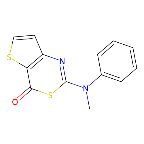 2-(Methyl(phenyl)amino)-4H-thieno[3,2-d][1,3]thiazin-4-one structure