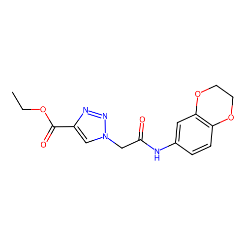 ethyl 1-[2-(2,3-dihydro-1,4-benzodioxin-6-ylamino)-2-oxoethyl]-1H-1,2,3-triazole-4-carboxylate structure