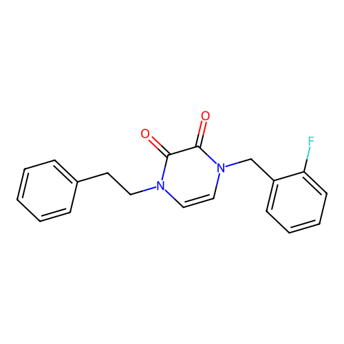 Pyrazine-2,3-dione, 1-(2-fluorobenzyl)-4-phenethyl-1,4-dihydro- structure