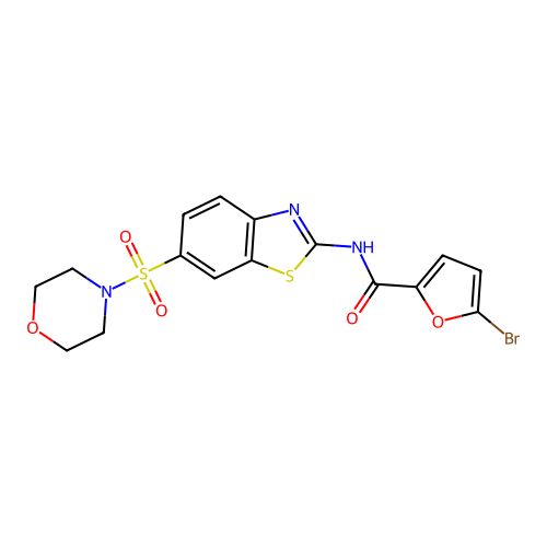 5-bromo-N-(6-(morpholinosulfonyl)benzo[d]thiazol-2-yl)furan-2-carboxamide structure