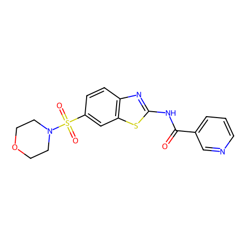 N-(6-(morpholinosulfonyl)benzo[d]thiazol-2-yl)nicotinamide structure