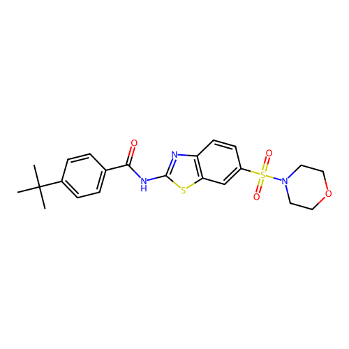 4-(tert-butyl)-N-(6-(morpholinosulfonyl)benzo[d]thiazol-2-yl)benzamide structure