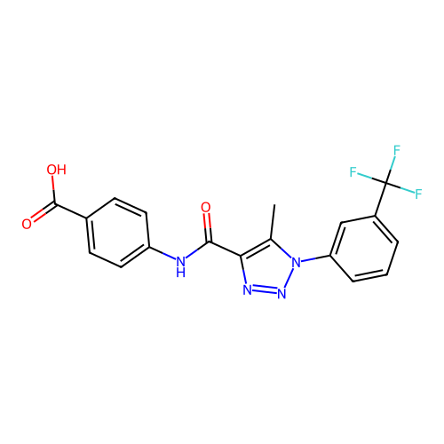4-[[5-methyl-1-[3-(trifluoromethyl)phenyl]triazole-4-carbonyl]amino]benzoic Acid structure
