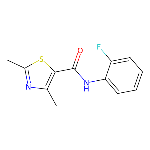 N-(2-fluorophenyl)-2,4-dimethyl-1,3-thiazole-5-carboxamide structure