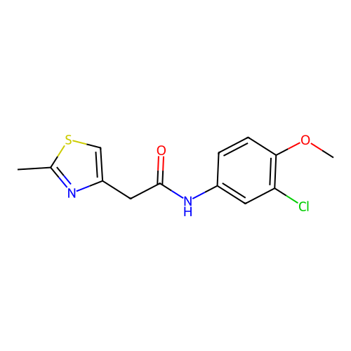 N-(3-chloro-4-methoxyphenyl)-2-(2-methyl-1,3-thiazol-4-yl)acetamide structure