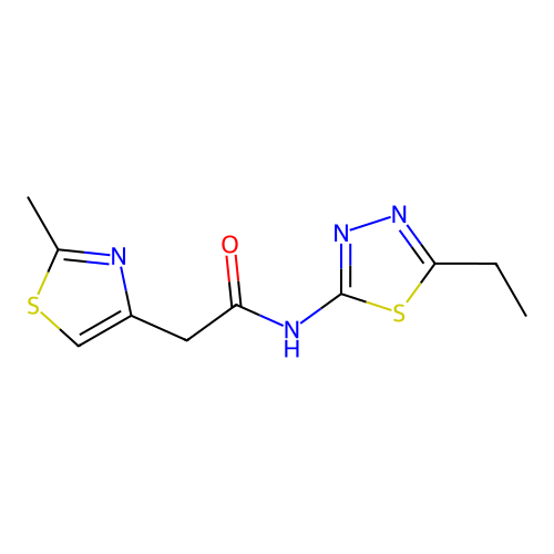 N-(5-ethyl-1,3,4-thiadiazol-2-yl)-2-(2-methyl-1,3-thiazol-4-yl)acetamide structure