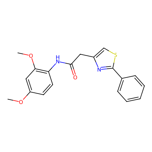 N-(2,4-dimethoxyphenyl)-2-(2-phenyl-1,3-thiazol-4-yl)acetamide structure