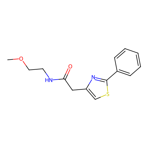 N-(2-methoxyethyl)-2-(2-phenyl-1,3-thiazol-4-yl)acetamide structure