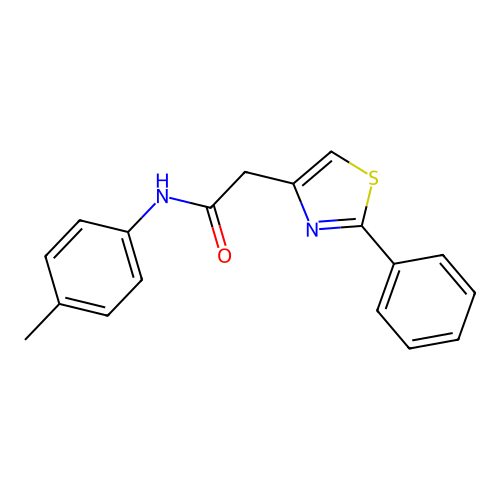 N-(4-methylphenyl)-2-(2-phenyl-1,3-thiazol-4-yl)acetamide structure
