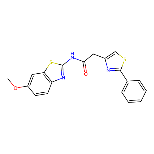 N-(6-Methoxybenzo[D]thiazol-2-YL)-2-(2-phenylthiazol-4-YL)acetamide structure