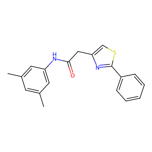 N-(3,5-dimethylphenyl)-2-(2-phenyl-1,3-thiazol-4-yl)acetamide structure