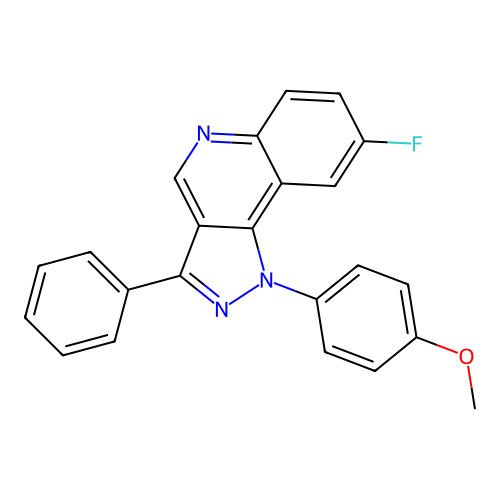 8-fluoro-1-(4-methoxyphenyl)-3-phenyl-1H-pyrazolo[4,3-c]quinoline structure