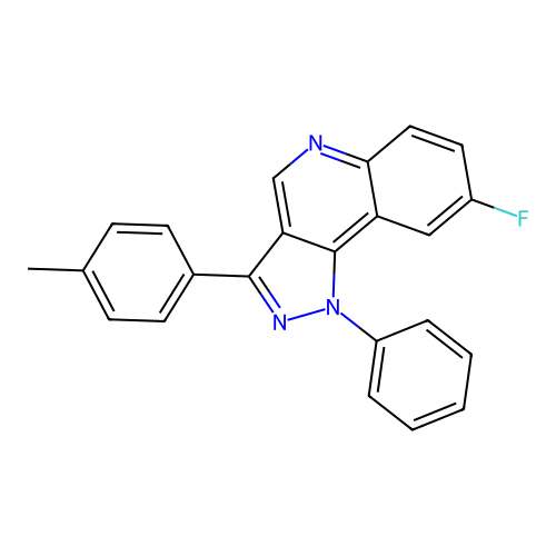 8-fluoro-3-(4-methylphenyl)-1-phenyl-1H-pyrazolo[4,3-c]quinoline structure