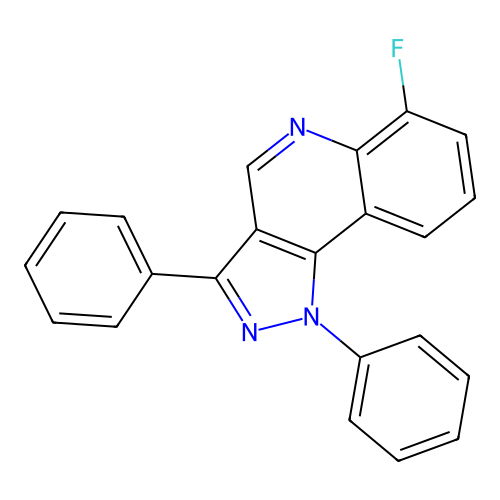 6-fluoro-1,3-diphenyl-1H-pyrazolo[4,3-c]quinoline structure