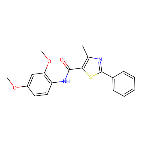 N-(2,4-dimethoxyphenyl)-4-methyl-2-phenyl-1,3-thiazole-5-carboxamide structure