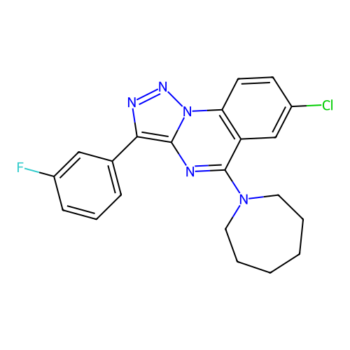 5-(Azepan-1-yl)-7-chloro-3-(3-fluorophenyl)triazolo[1,5-a]quinazoline structure