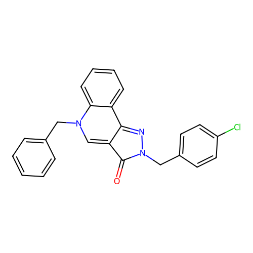 5-Benzyl-2-[(4-chlorophenyl)methyl]pyrazolo[4,3-c]quinolin-3-one structure