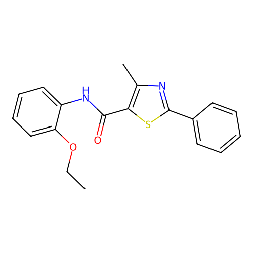 N-(2-ethoxyphenyl)-4-methyl-2-phenyl-1,3-thiazole-5-carboxamide structure