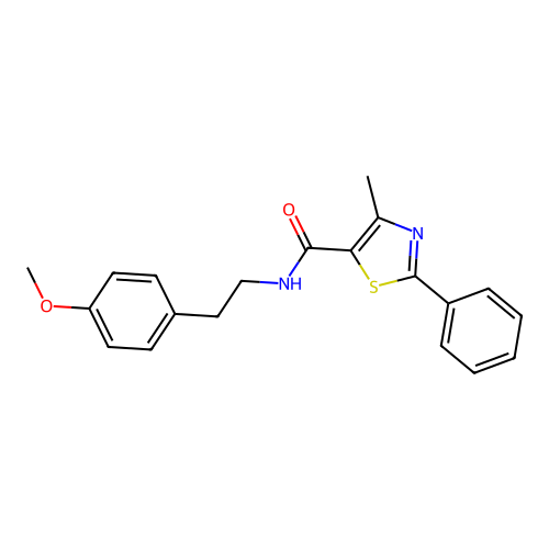 N-[2-(4-methoxyphenyl)ethyl]-4-methyl-2-phenyl-1,3-thiazole-5-carboxamide structure